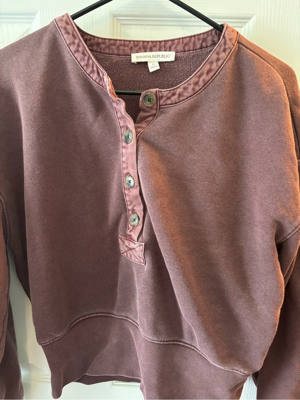 Banana Republic Mauve Henley Pullover Sweatshirt